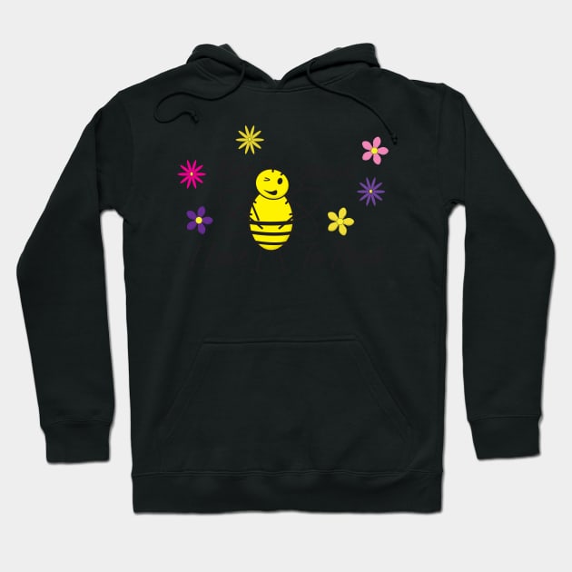 Cute Bee, Books and Flowers - Bee cause I Love To Read Hoodie by sigdesign